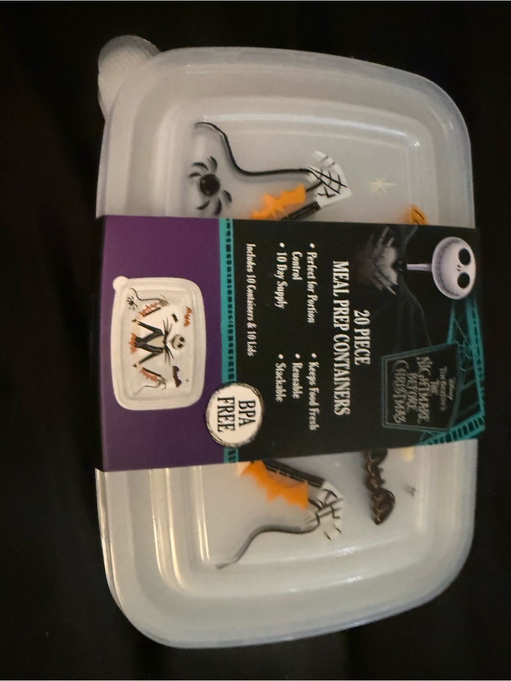 Disney The Nightmare Before Christmas White Meal Prep Containers - 20 Piece